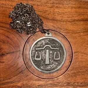 Vintage Danish designer Jorgen Jensen Libra zodiac astrology pendant